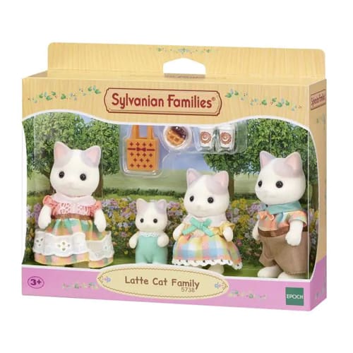 Sylvanian Families Latte Cat Family - Tea Time Fun