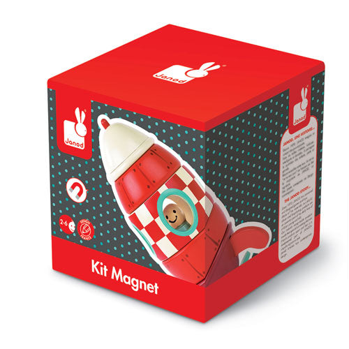 Magnetic Wooden Stacking Rocket - Toddler Skill Time
